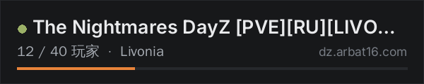 AR16 DayZ 服务器列表中的 The Nightmares DayZ [PVE][RU][LIVONIA]