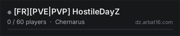 FRPVE|PVP HostileDayZ on the AR16 DayZ server list