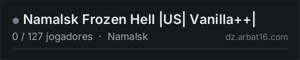 Namalsk Frozen Hell |US| Vanilla++| na lista de servidores de DayZ da AR16