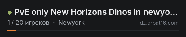 PvE only New Horizons Dinos in newyork - Wiped 10/15 в списке серверов DayZ от AR16