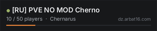 RU PVE NO MOD Cherno on the AR16 DayZ server list