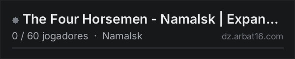 The Four Horsemen - Namalsk | Expansion | PVE na lista de servidores de DayZ da AR16