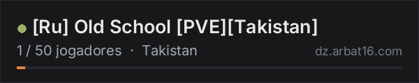 [Ru] Old School [PVE][Takistan] na lista de servidores de DayZ da AR16