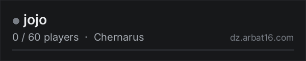 jojo on the AR16 DayZ server list