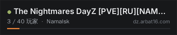 AR16 DayZ 服务器列表中的 The Nightmares DayZ [PVE][RU][NAMALSK]
