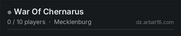 War Of Chernarus on the AR16 DayZ server list