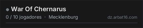 War Of Chernarus na lista de servidores de DayZ da AR16