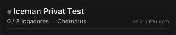Iceman Privat Test na lista de servidores de DayZ da AR16