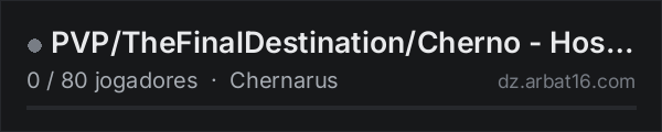 PVP/TheFinalDestination/Cherno - Hosted by JancuxFZ na lista de servidores de DayZ da AR16