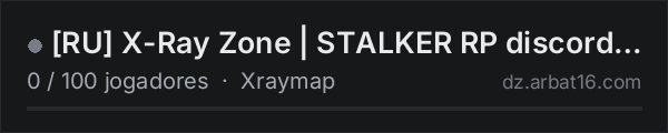 [RU] X-Ray Zone | STALKER RP discord.gg/xrayzone na lista de servidores de DayZ da AR16