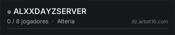 ALXXDAYZSERVER na lista de servidores de DayZ da AR16