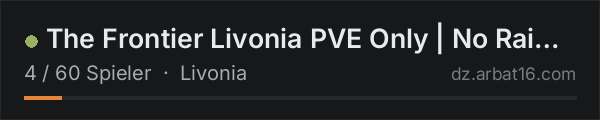 The Frontier Livonia PVE Only | No Raid| No PVP in der DayZ-Serverliste von AR16