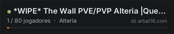*WIPE* The Wall PVE/PVP Alteria |Quests|KOTH|Missions|Ai|AirDop na lista de servidores de DayZ da AR16