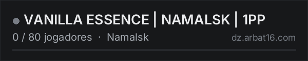 VANILLA ESSENCE | NAMALSK | 1PP na lista de servidores de DayZ da AR16