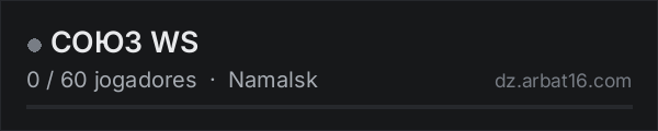 СОЮЗ WS na lista de servidores de DayZ da AR16