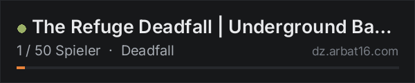 The Refuge Deadfall | Underground Bases | 1PP | Vanilla+ in der DayZ-Serverliste von AR16