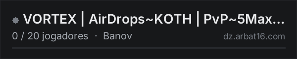 VORTEX | AirDrops~KOTH | PvP~5Max | BBP | Heliz | Traders na lista de servidores de DayZ da AR16