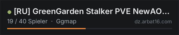 [RU] GreenGarden Stalker PVE NewAOD Pt.2 in der DayZ-Serverliste von AR16