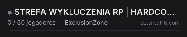 STREFA WYKLUCZENIA RP | HARDCORE | STALKER | PL | na lista de servidores de DayZ da AR16