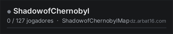 ShadowofChernobyl na lista de servidores de DayZ da AR16