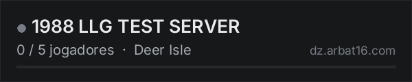 1988 LLG TEST SERVER na lista de servidores de DayZ da AR16
