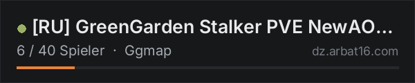 [RU] GreenGarden Stalker PVE NewAOD Cars in der DayZ-Serverliste von AR16