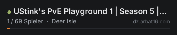 UStink's PvE Playground 1 | Season 5 | Big $ | Big Mods in der DayZ-Serverliste von AR16