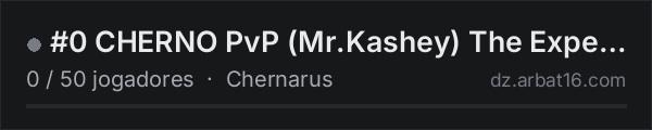 #0 CHERNO PvP (Mr.Kashey) The Expendables DayZ by Dr.Day na lista de servidores de DayZ da AR16