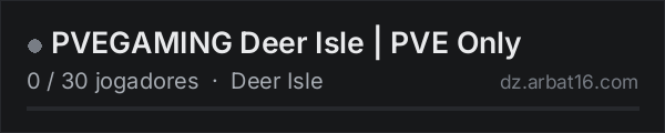 PVEGAMING Deer Isle | PVE Only na lista de servidores de DayZ da AR16