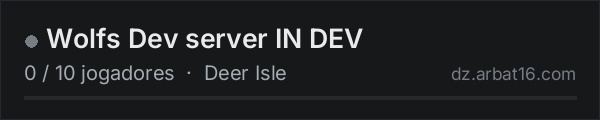 Wolfs Dev server IN DEV na lista de servidores de DayZ da AR16