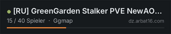 RU GreenGarden Stalker PVE NewAOD Pt.1 in der DayZ-Serverliste von AR16