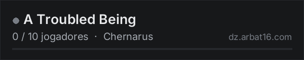 A Troubled Being na lista de servidores de DayZ da AR16