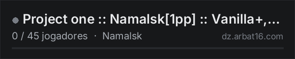 Project one :: Namalsk[1pp] :: Vanilla+,TEST na lista de servidores de DayZ da AR16