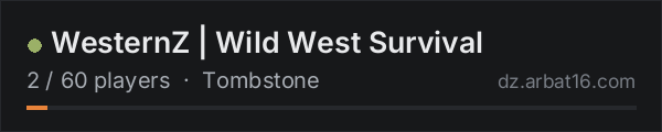 WesternZ | Wild West Survival on the AR16 DayZ server list
