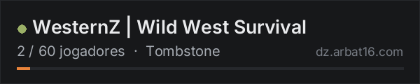 WesternZ | Wild West Survival na lista de servidores de DayZ da AR16
