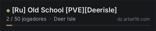 [Ru] Old School [PVE][Deerisle] na lista de servidores de DayZ da AR16