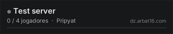 Test server na lista de servidores de DayZ da AR16
