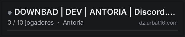 DOWNBAD | DEV | ANTORIA | Discord.gg/downbaddayz na lista de servidores de DayZ da AR16