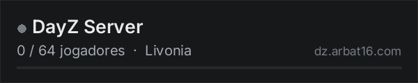 DayZ Server na lista de servidores de DayZ da AR16
