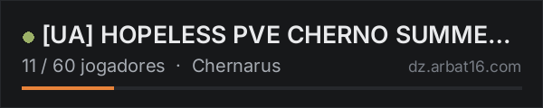 UA HOPELESS PVE CHERNO SUMMER (hard + bots) na lista de servidores de DayZ da AR16