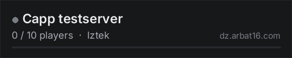 Capp testserver on the AR16 DayZ server list