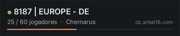 8187 | EUROPE - DE na lista de servidores de DayZ da AR16