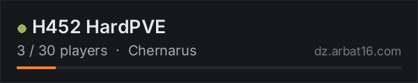 H452 HardPVE on the AR16 DayZ server list