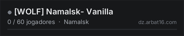 [WOLF] Namalsk- Vanilla na lista de servidores de DayZ da AR16