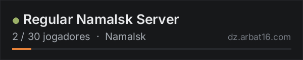 Regular Namalsk Server na lista de servidores de DayZ da AR16