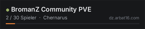 BromanZ Community PVE in der DayZ-Serverliste von AR16