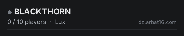BLACKTHORN on the AR16 DayZ server list
