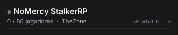 NoMercy StalkerRP na lista de servidores de DayZ da AR16