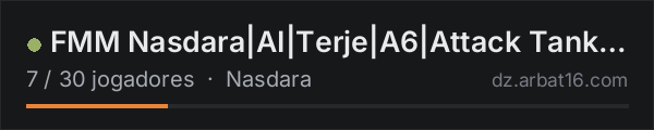 FMM Nasdara|AI|Terje|A6|Attack Tank/Heli WipedOct24 na lista de servidores de DayZ da AR16