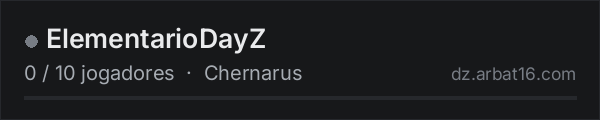 ElementarioDayZ na lista de servidores de DayZ da AR16